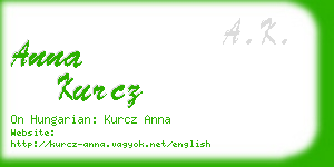 anna kurcz business card